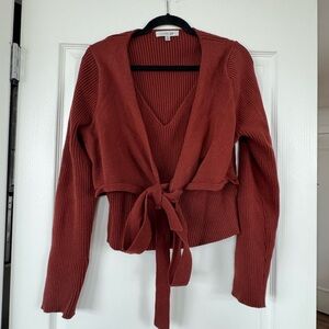 Toccin wrap sweater and attached shirt